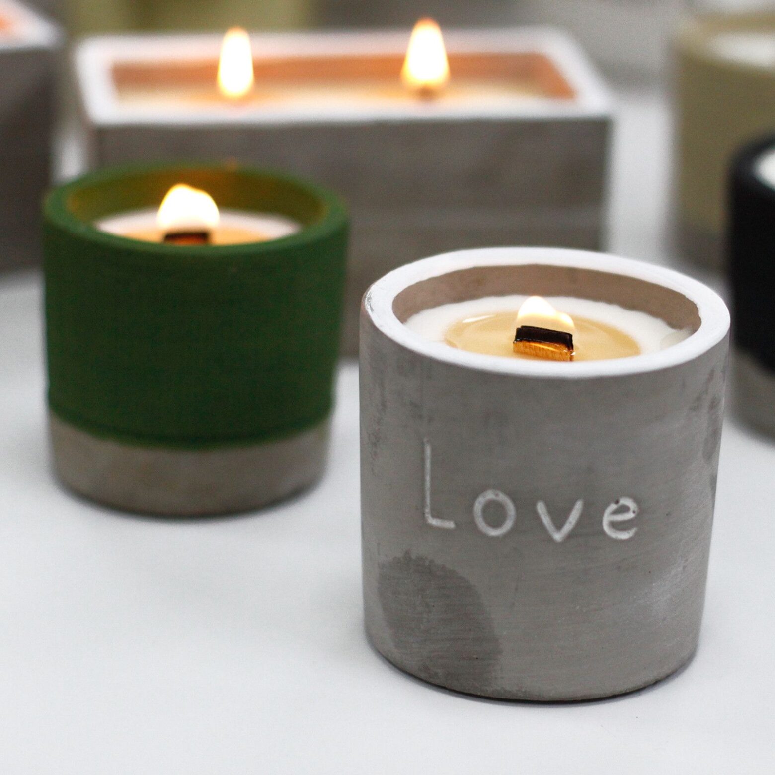 Med Concrete Soy Candle - Love - Purple Fig & Casis - Image 6