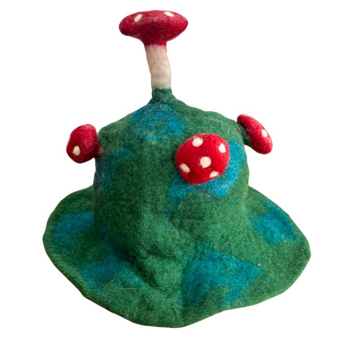 Felted Mushroom Hat - Moss Mountain Green - Image 2