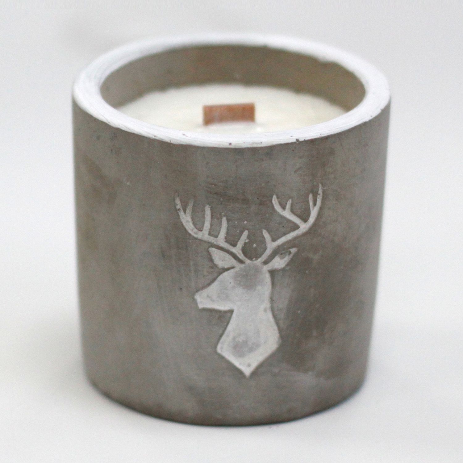 Med Concrete Soy Candle - Stag Head - Whiskey & Woodsmoke - Image 2